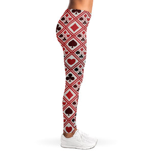 Playing Card Suits Plaid Pattern Print Women's Leggings