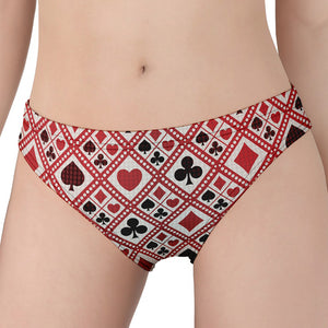 Playing Card Suits Plaid Pattern Print Women's Panties