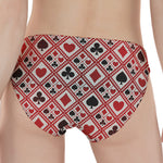 Playing Card Suits Plaid Pattern Print Women's Panties