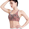 Playing Card Suits Plaid Pattern Print Women's Sports Bra