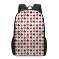 Playing Card Symbols Pattern Print 17 Inch Backpack