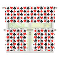 Playing Card Symbols Pattern Print 3 Piece Kitchen Curtains