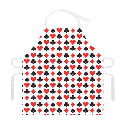 Playing Card Symbols Pattern Print Adjustable Apron