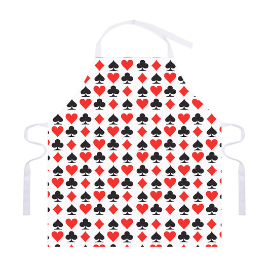 Playing Card Symbols Pattern Print Adjustable Apron