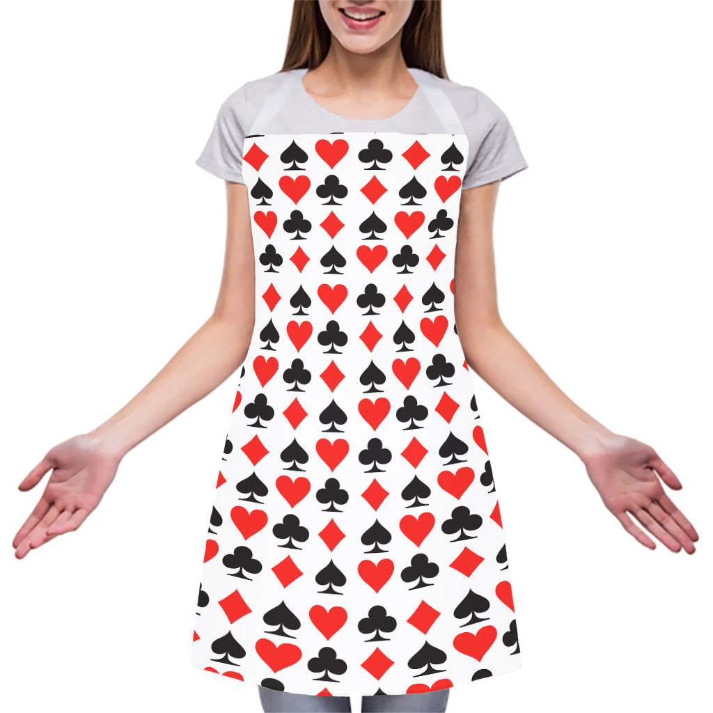 Playing Card Symbols Pattern Print Adjustable Apron