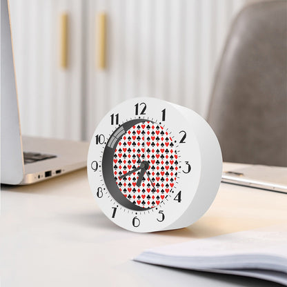 Playing Card Symbols Pattern Print Alarm Clock