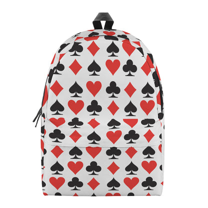 Playing Card Symbols Pattern Print Backpack