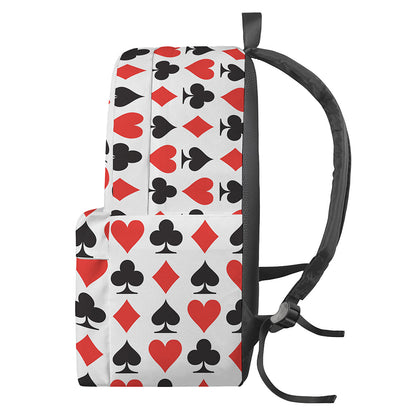 Playing Card Symbols Pattern Print Backpack