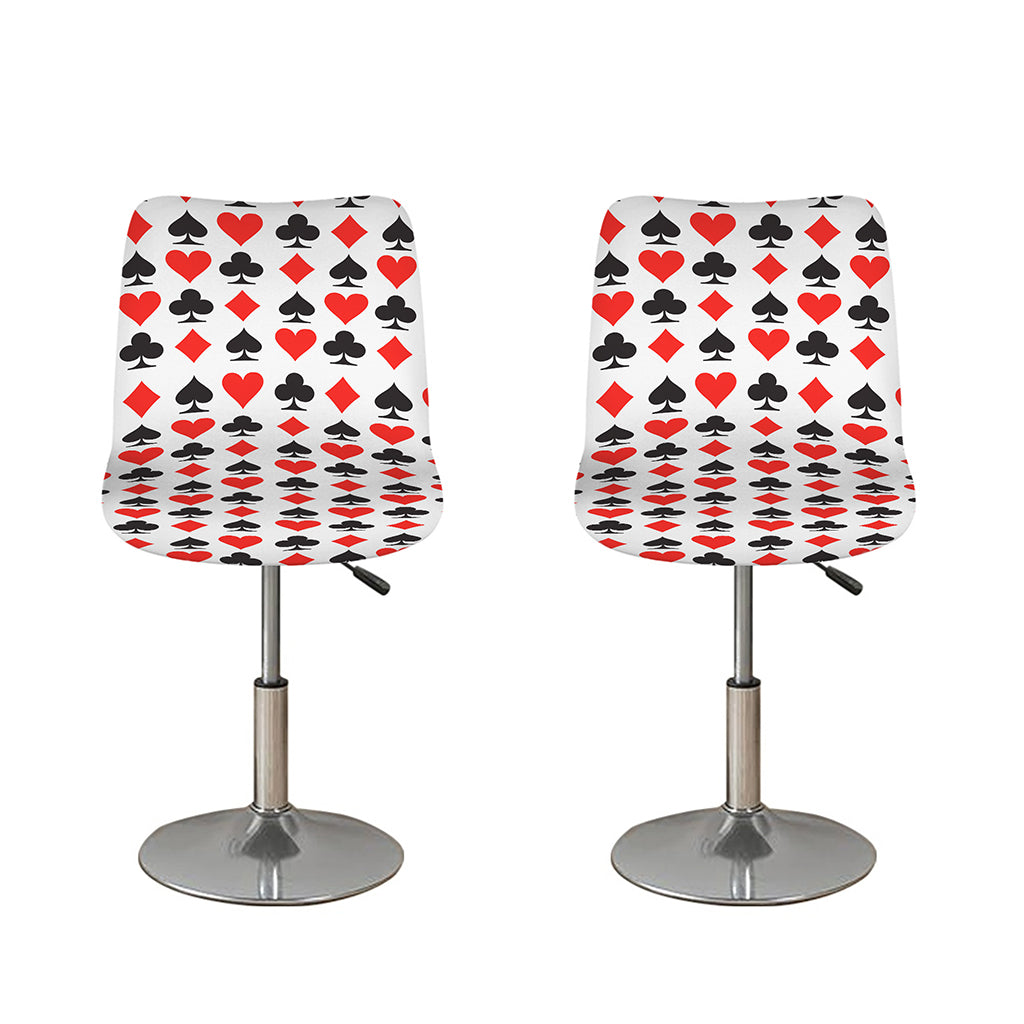 Playing Card Symbols Pattern Print Bar Stool Covers
