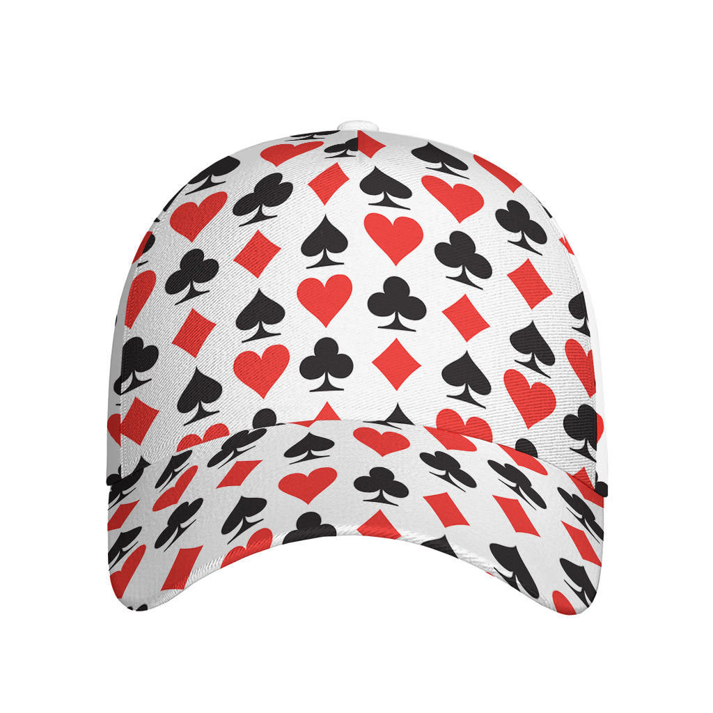 Playing Card Symbols Pattern Print Baseball Cap