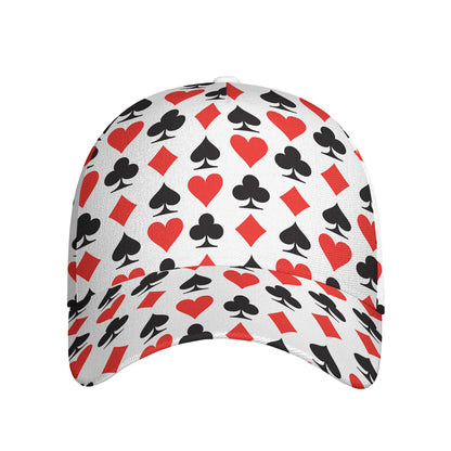 Playing Card Symbols Pattern Print Baseball Cap