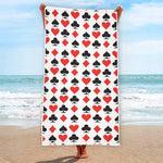 Playing Card Symbols Pattern Print Beach Towel