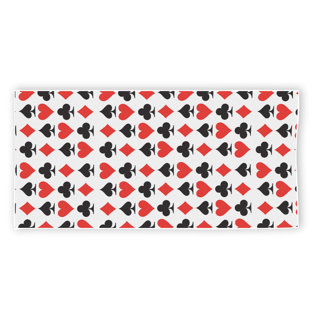 Playing Card Symbols Pattern Print Beach Towel