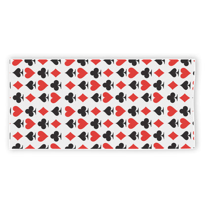 Playing Card Symbols Pattern Print Beach Towel