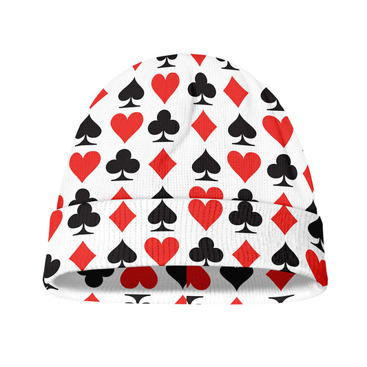 Playing Card Symbols Pattern Print Beanie
