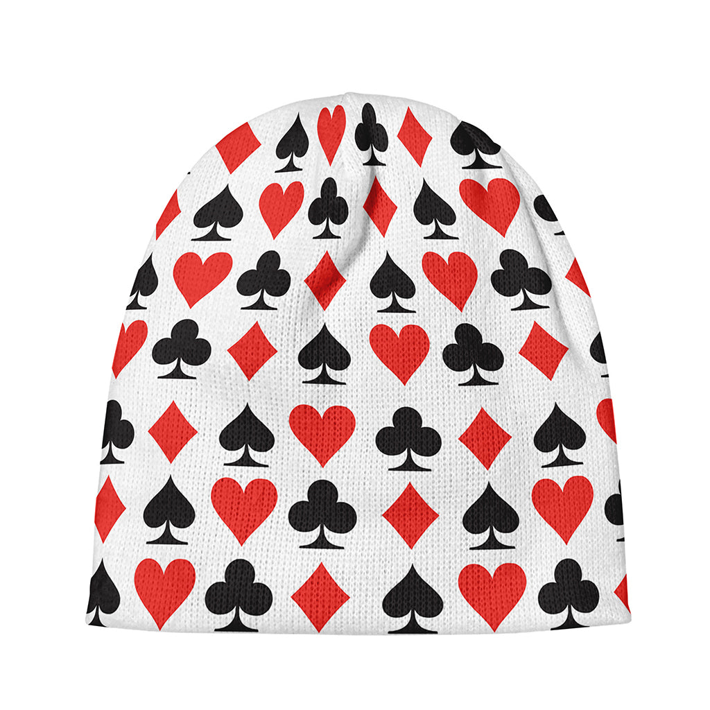 Playing Card Symbols Pattern Print Beanie