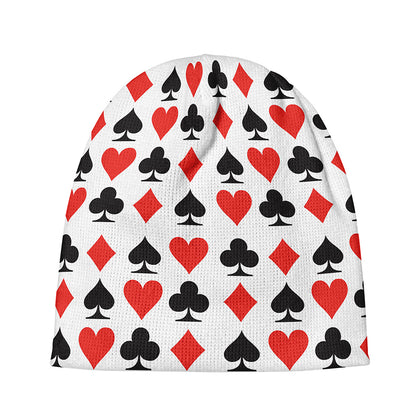 Playing Card Symbols Pattern Print Beanie