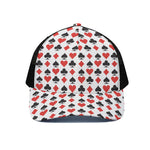 Playing Card Symbols Pattern Print Black Mesh Trucker Cap