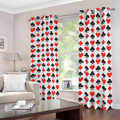 Playing Card Symbols Pattern Print Blackout Grommet Curtains