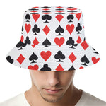 Playing Card Symbols Pattern Print Bucket Hat