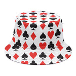 Playing Card Symbols Pattern Print Bucket Hat