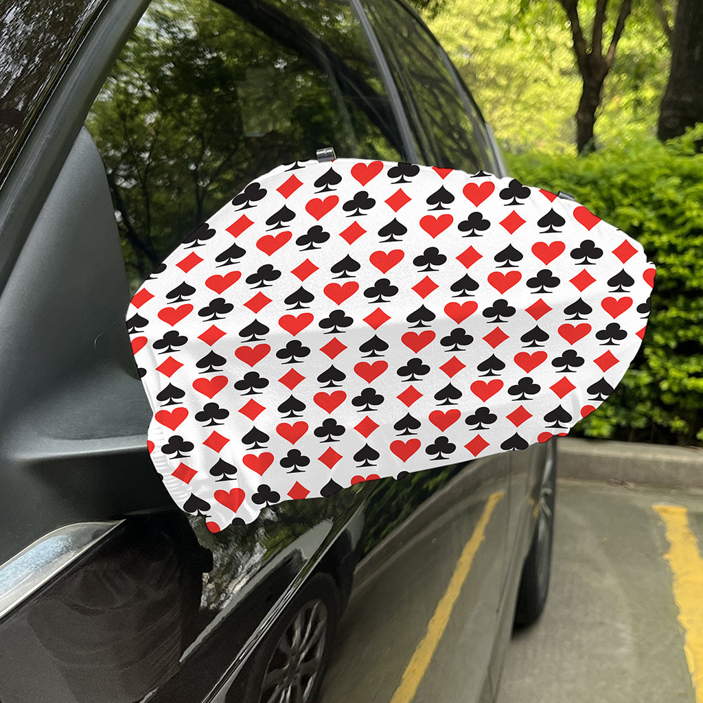 Playing Card Symbols Pattern Print Car Side Mirror Covers
