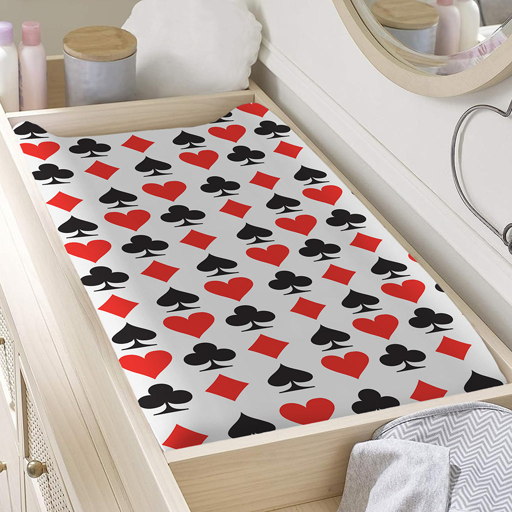 Playing Card Symbols Pattern Print Changing Pad Cover