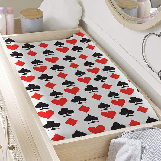 Playing Card Symbols Pattern Print Changing Pad Cover