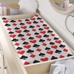 Playing Card Symbols Pattern Print Changing Pad Cover