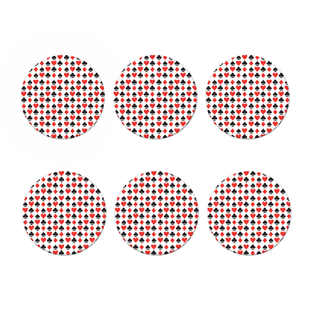 Playing Card Symbols Pattern Print Coaster Set