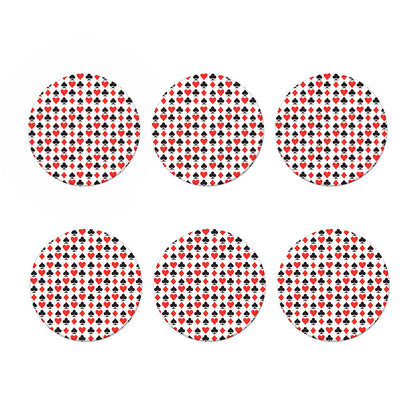 Playing Card Symbols Pattern Print Coaster Set