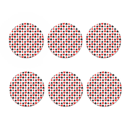 Playing Card Symbols Pattern Print Coaster Set