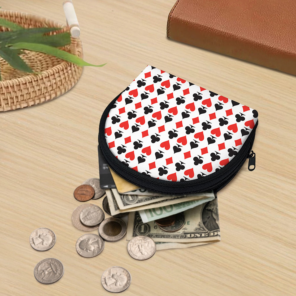 Playing Card Symbols Pattern Print Coin Purse
