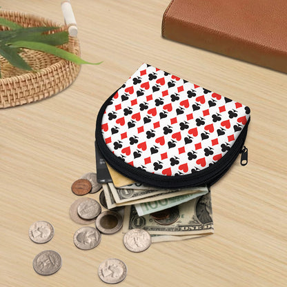 Playing Card Symbols Pattern Print Coin Purse