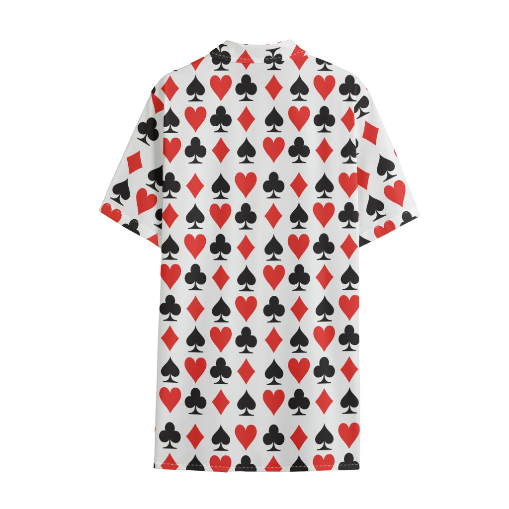 Playing Card Symbols Pattern Print Cotton Hawaiian Shirt