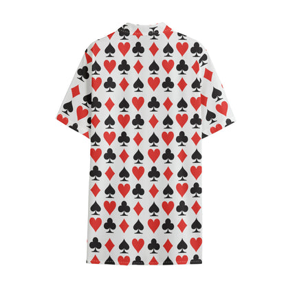 Playing Card Symbols Pattern Print Cotton Hawaiian Shirt