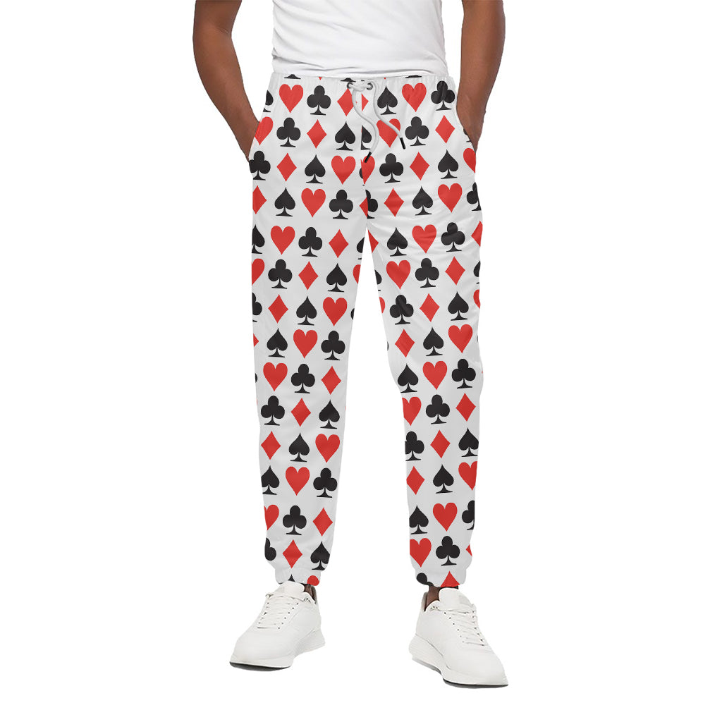 Playing Card Symbols Pattern Print Cotton Pants