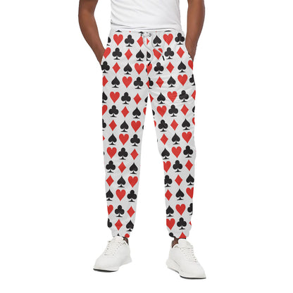 Playing Card Symbols Pattern Print Cotton Pants