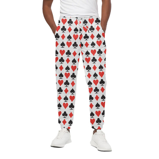 Playing Card Symbols Pattern Print Cotton Pants