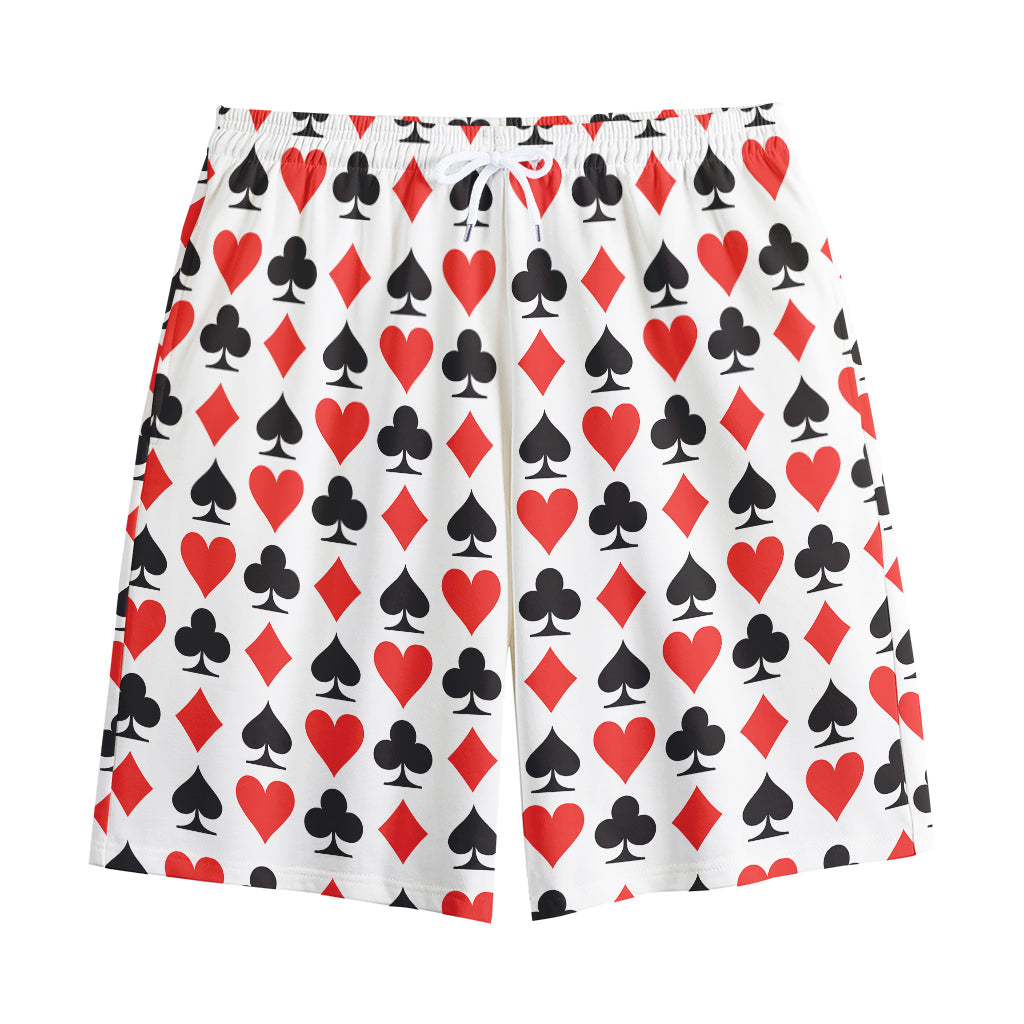 Playing Card Symbols Pattern Print Cotton Shorts