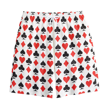 Playing Card Symbols Pattern Print Cotton Shorts