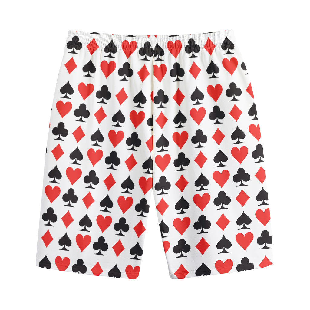 Playing Card Symbols Pattern Print Cotton Shorts