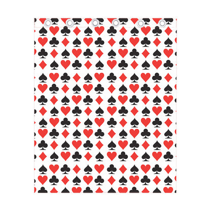 Playing Card Symbols Pattern Print Curtain
