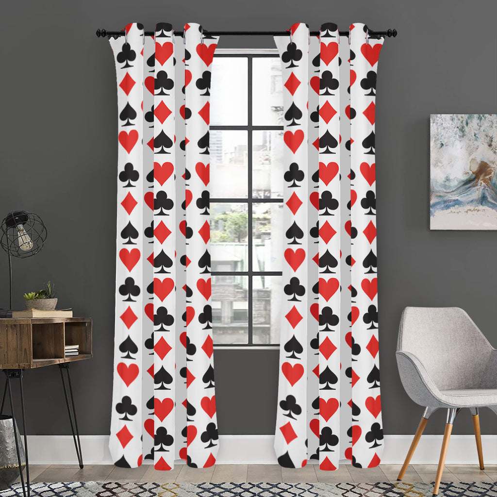 Playing Card Symbols Pattern Print Curtain