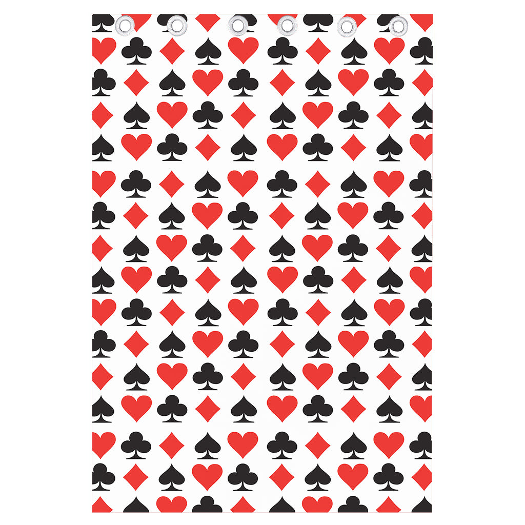 Playing Card Symbols Pattern Print Curtain