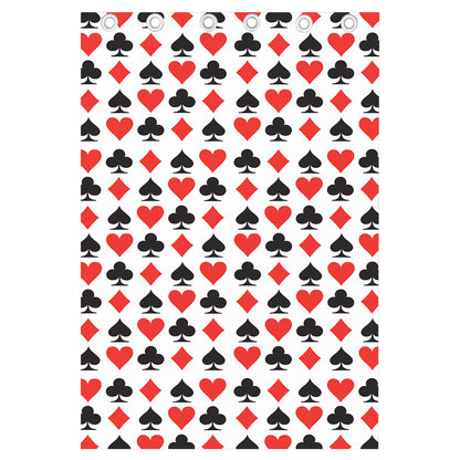 Playing Card Symbols Pattern Print Curtain