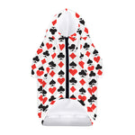 Playing Card Symbols Pattern Print Dog Zip Up Hoodie