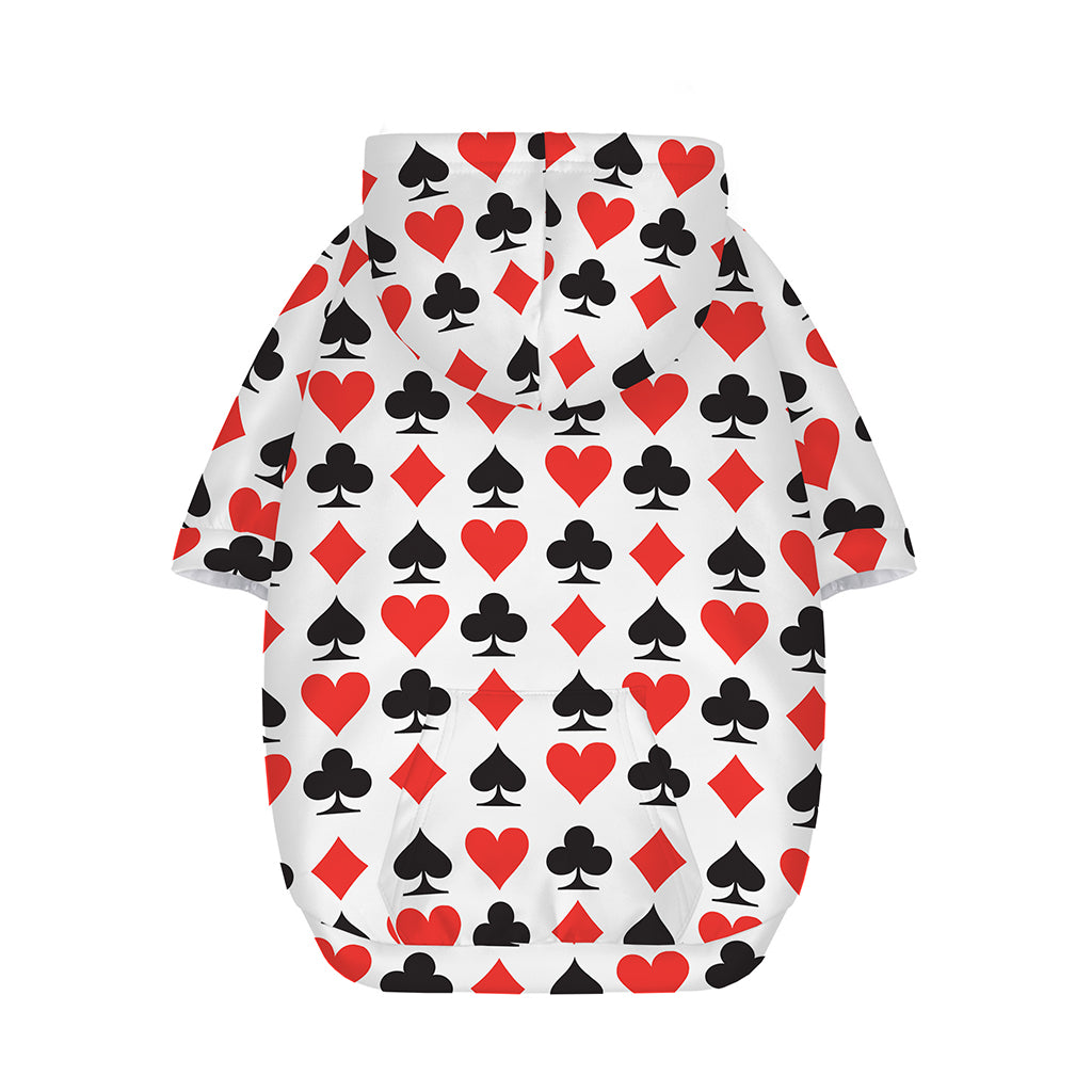 Playing Card Symbols Pattern Print Dog Zip Up Hoodie