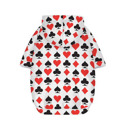 Playing Card Symbols Pattern Print Dog Zip Up Hoodie