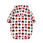 Playing Card Symbols Pattern Print Dog Zip Up Hoodie